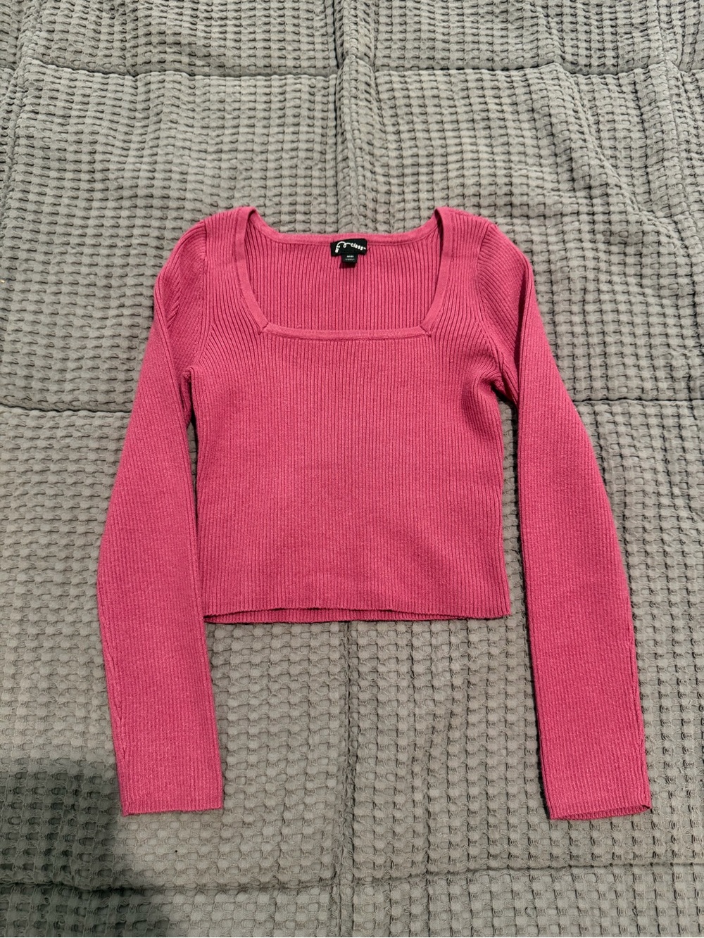 Art Class Girls Pink Square Neck Knit Sweater Long Sleeve M (8)